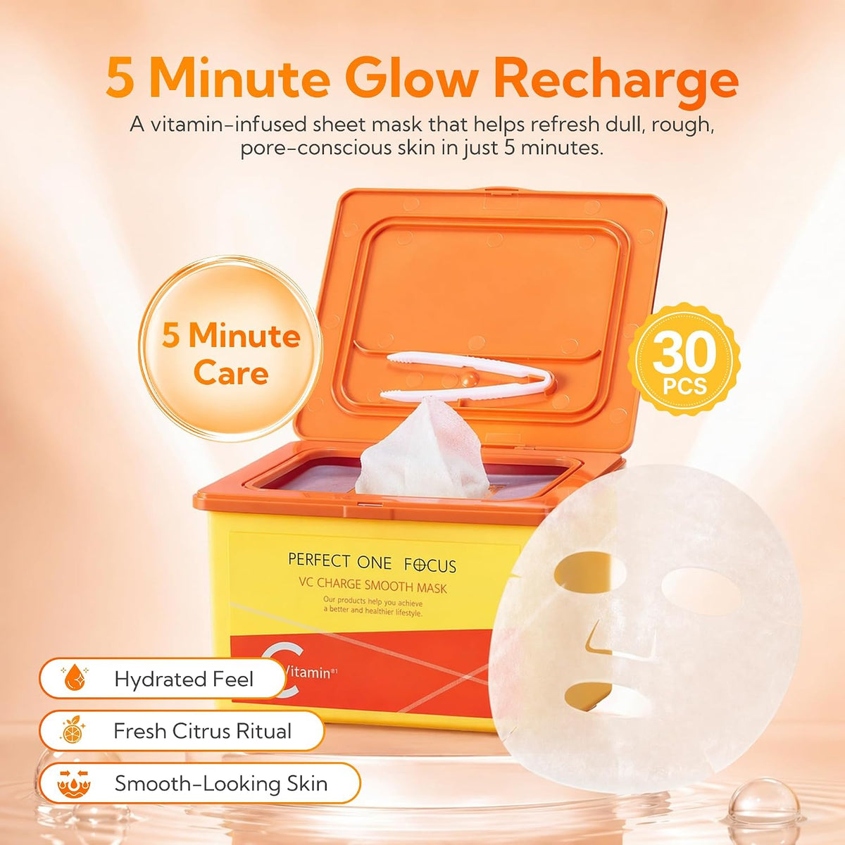 PERFECT ONE FOCUS VC Charge Smooth Mask 30 sheets